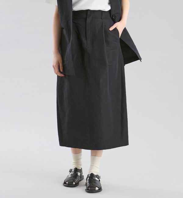 MACKINTOSH PHILOSOPHY「GREY LABEL リネンナイロンスカート」|スカート|ブラック