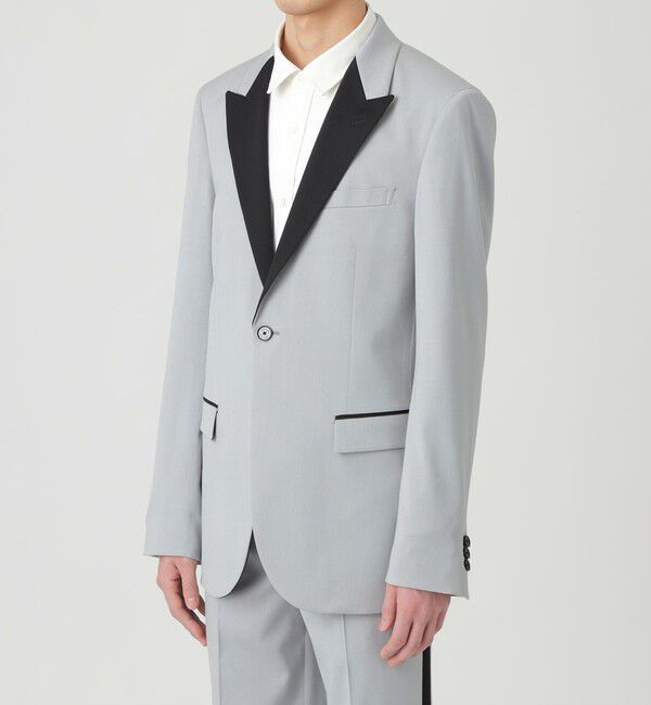  「サテンコンビ ピークドジャケット」|テーラードジャケット|
