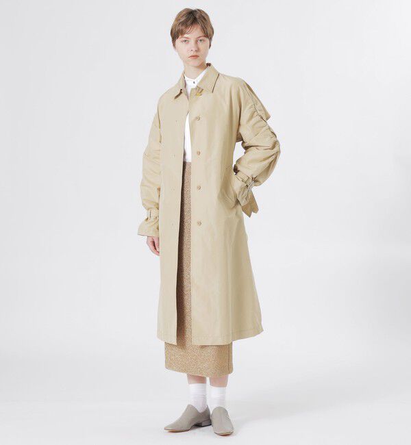  「ギャザースリーブオーバーコート」|ステンカラーコート|