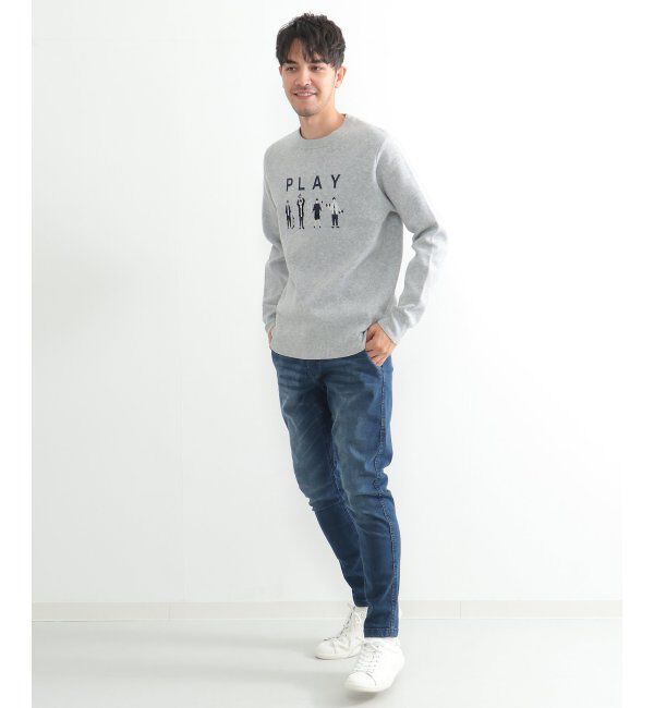 ikka「【洗濯機で洗える】Wジャガードニット-PLAY」|プルオーバー|