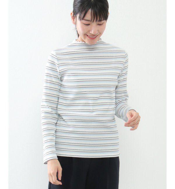 ikka「サンカクテレコ長袖T」|Tシャツ・カットソー|ブルー