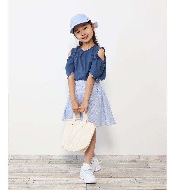 ikka kids「USAコットン メロー肩開きTシャツ（120~160cm）」|Tシャツ・カットソー|