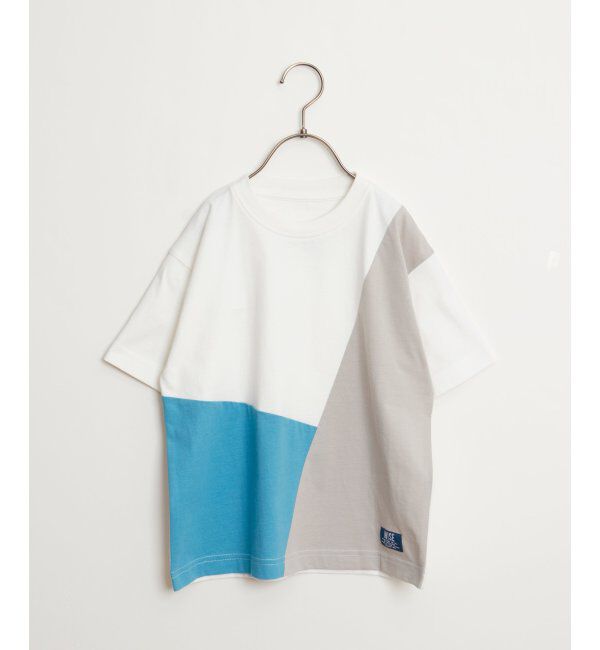 ikka kids「USAコットン 斜め切り替えTシャツ（120~160cm）」|Tシャツ・カットソー|オフホワイト