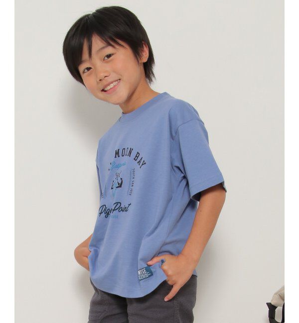 ikka kids「USAコットン サーフテイストプリントTシャツ（120~160cm）」|Tシャツ・カットソー|ブルー