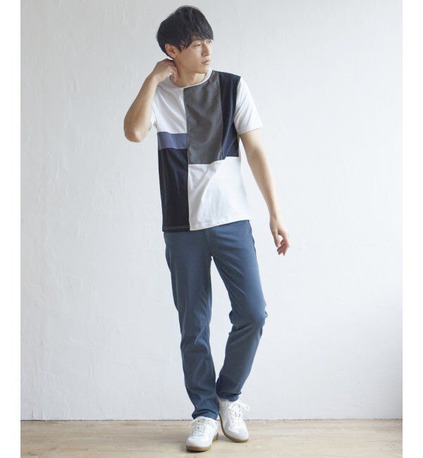 ikka「TRツイル切り替えTシャツ」|Tシャツ・カットソー|