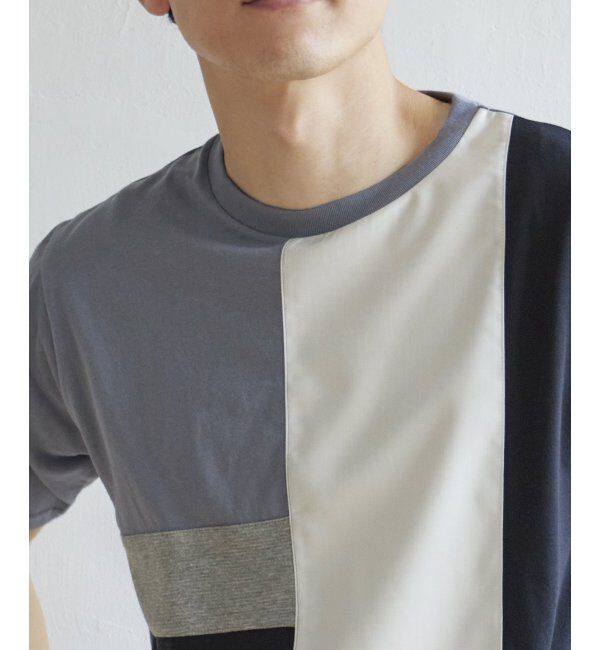 ikka「TRツイル切り替えTシャツ」|Tシャツ・カットソー|