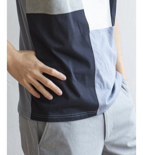 ikka「TRツイル切り替えTシャツ」|Tシャツ・カットソー|