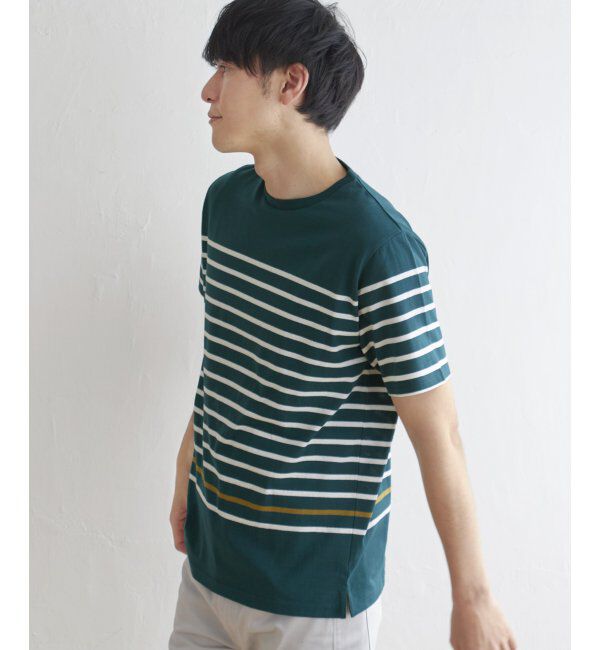 ikka「ボルテックスパネルボーダーＴ」|Tシャツ・カットソー|