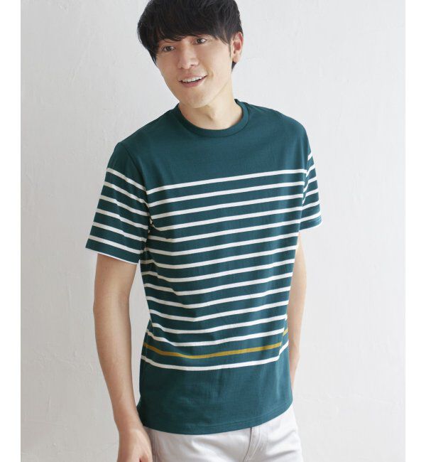 ikka「ボルテックスパネルボーダーＴ」|Tシャツ・カットソー|