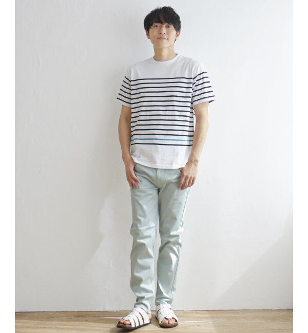 ikka「ボルテックスパネルボーダーＴ」|Tシャツ・カットソー|