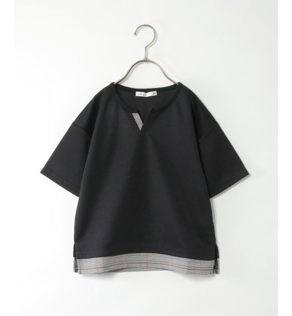 ikka kids「キーネックチェックレイヤードT（120~160cm）」|Tシャツ・カットソー|