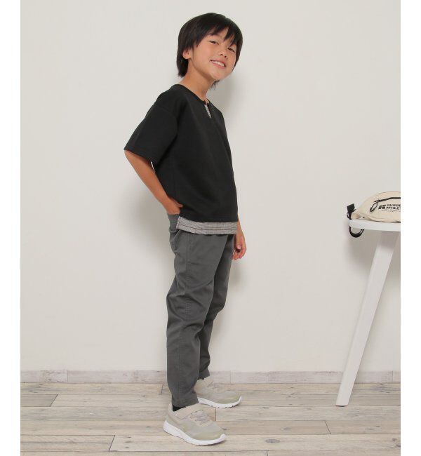 ikka kids「キーネックチェックレイヤードT（120~160cm）」|Tシャツ・カットソー|