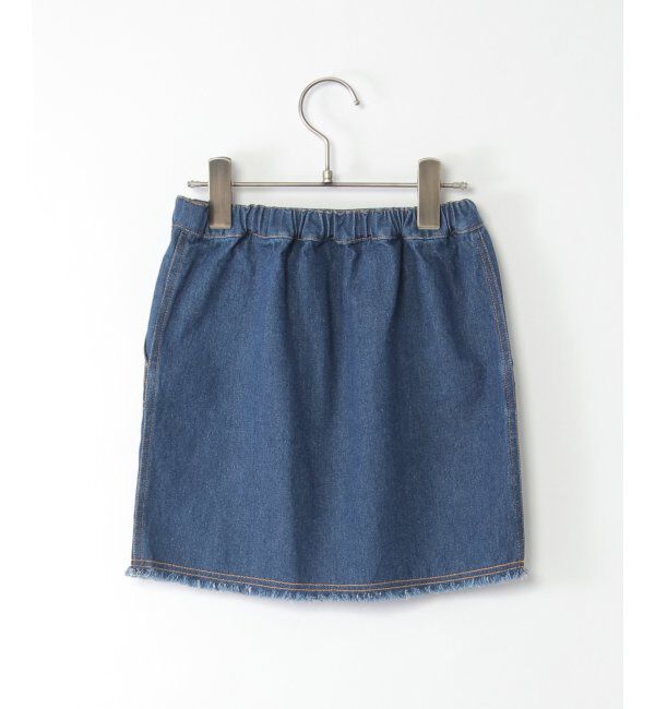 ikka kids「フリンジ前ボタンデニムスカート（120~160cm）」|スカート|