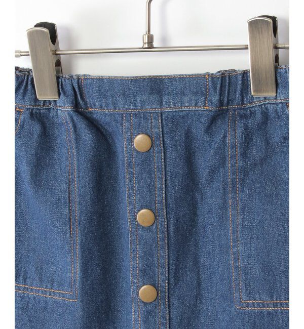 ikka kids「フリンジ前ボタンデニムスカート（120~160cm）」|スカート|