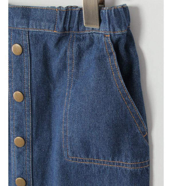 ikka kids「フリンジ前ボタンデニムスカート（120~160cm）」|スカート|