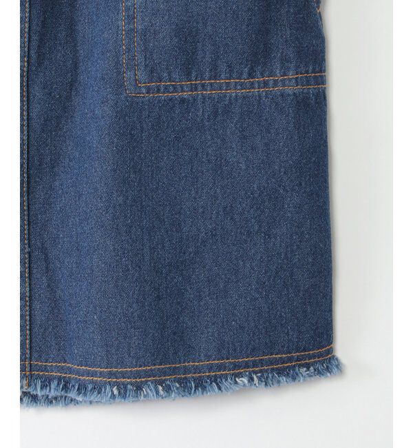 ikka kids「フリンジ前ボタンデニムスカート（120~160cm）」|スカート|