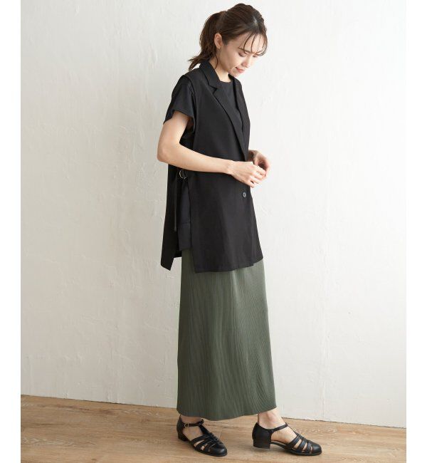 ikka「サイドベルトテーラードジレ」|ダウンベスト・ベスト|