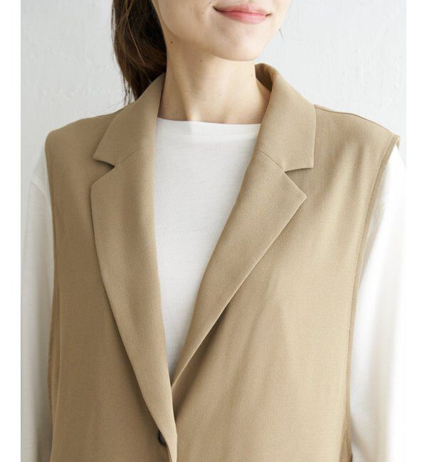 ikka「サイドベルトテーラードジレ」|ダウンベスト・ベスト|