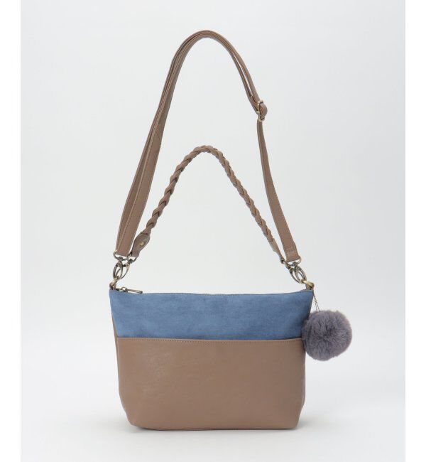 ikka「2WAYバイカラーダブルフェイスショルダーバッグ」|その他|ブルー