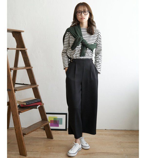 ikka「サイドベルトワイドパンツ」|その他|