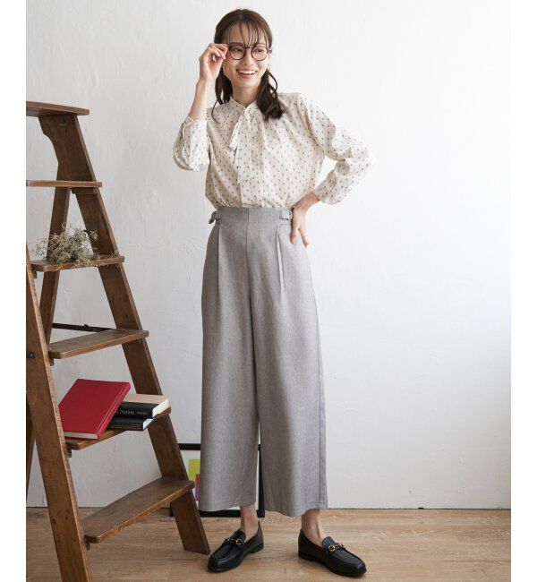 ikka「サイドベルトワイドパンツ」|その他|