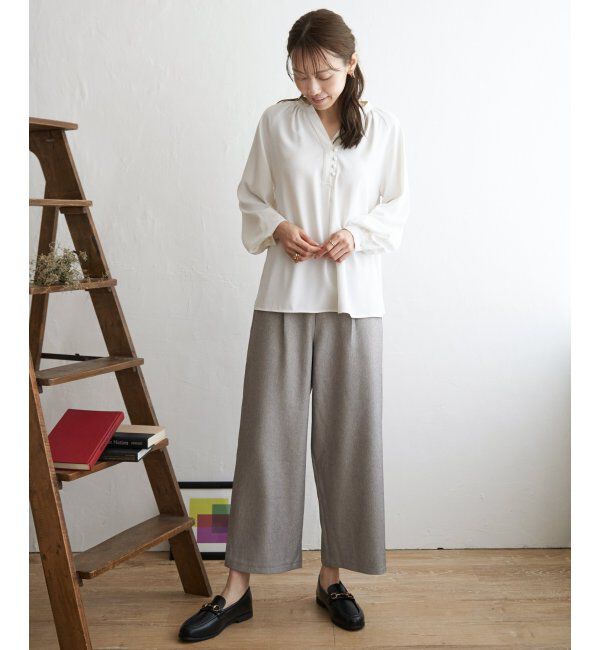 ikka「サイドベルトワイドパンツ」|その他|