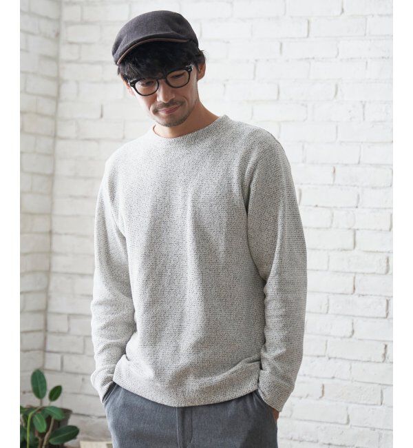 ikka「メランジ鹿の子裏起毛プルオーバー」|パーカー|