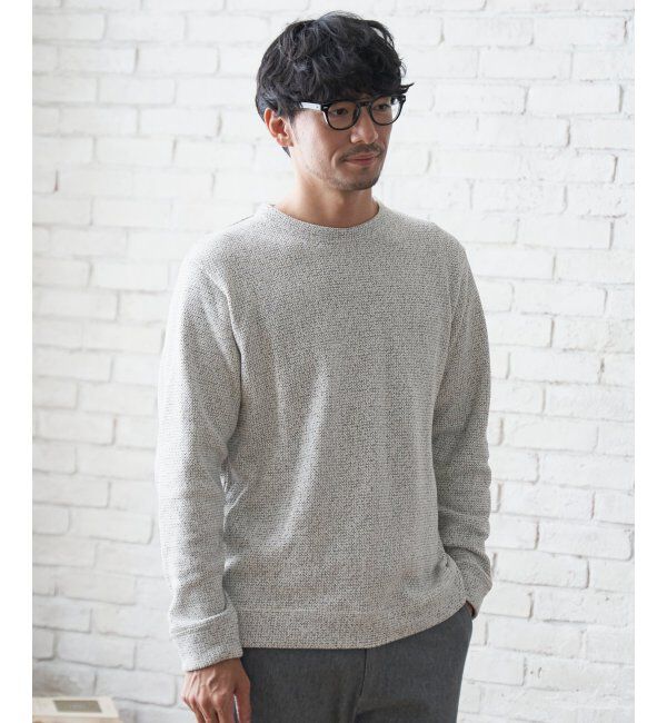 ikka「メランジ鹿の子裏起毛プルオーバー」|パーカー|