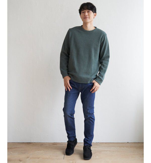 ikka「メランジ鹿の子裏起毛プルオーバー」|パーカー|