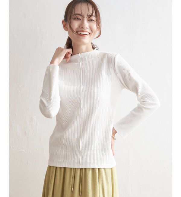 ikka「前後2WAY三角テレコ長袖T」|Tシャツ・カットソー|オフホワイト