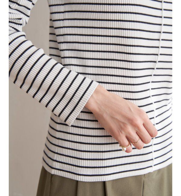 ikka「前後2WAY三角テレコ長袖T」|Tシャツ・カットソー|