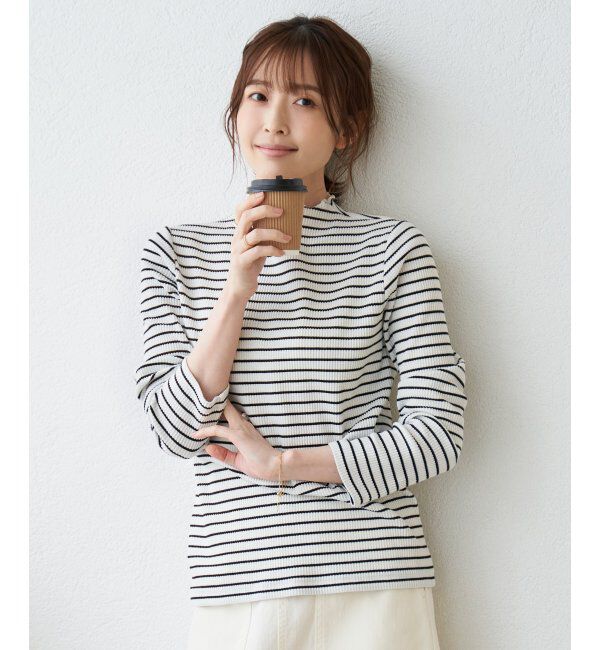 ikka「前後2WAY三角テレコ長袖T」|Tシャツ・カットソー|