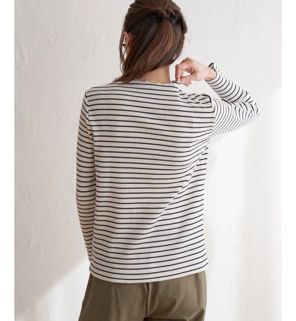 ikka「前後2WAY三角テレコ長袖T」|Tシャツ・カットソー|