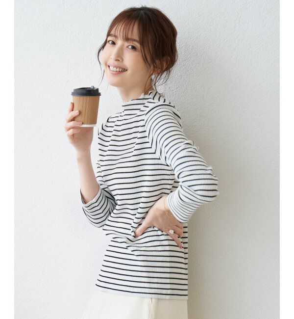 ikka「前後2WAY三角テレコ長袖T」|Tシャツ・カットソー|