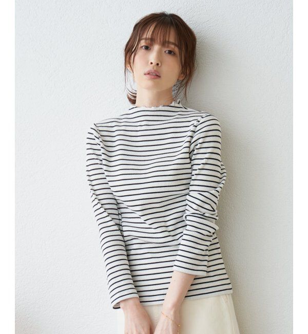 ikka「前後2WAY三角テレコ長袖T」|Tシャツ・カットソー|