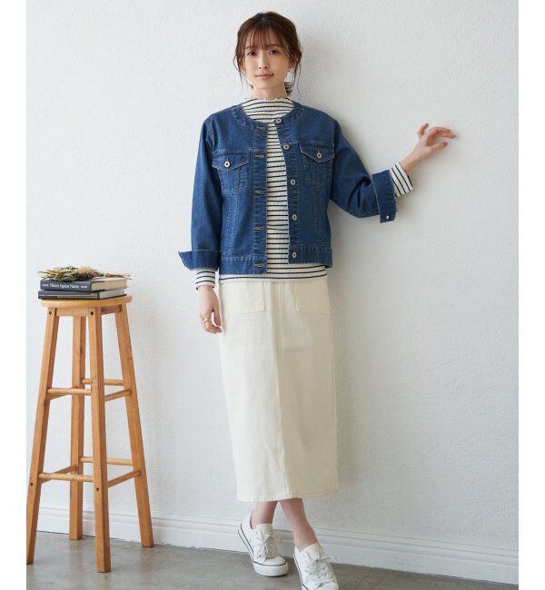 ikka「前後2WAY三角テレコ長袖T」|Tシャツ・カットソー|