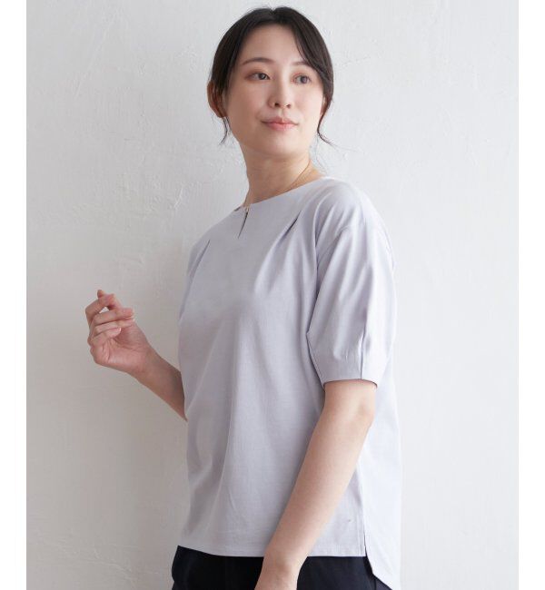 IKKA LOUNGE「【接触冷感／吸水速乾】マルチファンクションタック袖プルオーバー【UVカット】」|Tシャツ・カットソー|