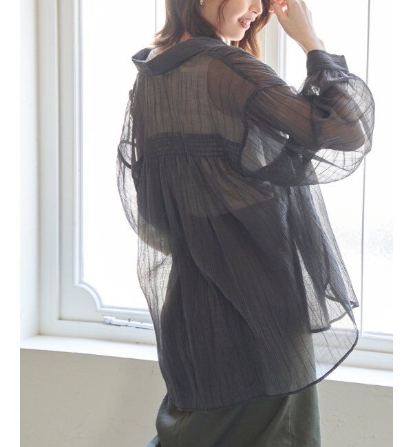 ikka「バックシャーリングシアーシャツ」|シャツ・ブラウス|