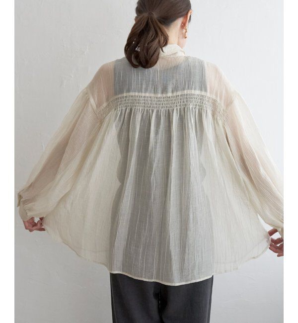 ikka「バックシャーリングシアーシャツ」|シャツ・ブラウス|