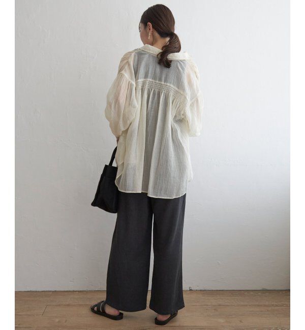 ikka「バックシャーリングシアーシャツ」|シャツ・ブラウス|