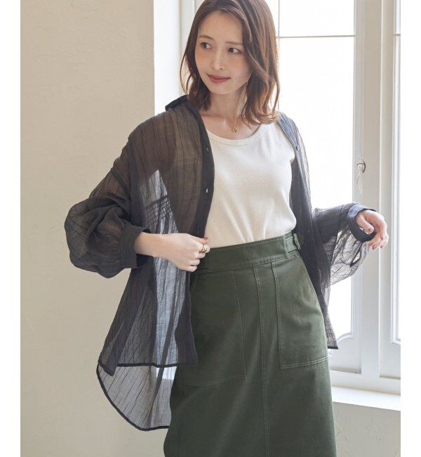 ikka「バックシャーリングシアーシャツ」|シャツ・ブラウス|