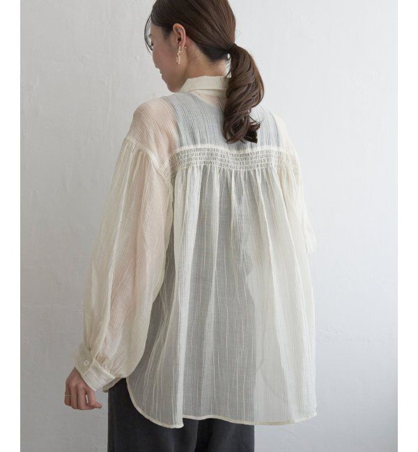 ikka「バックシャーリングシアーシャツ」|シャツ・ブラウス|
