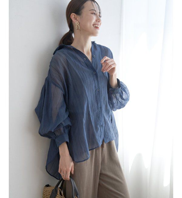 ikka「バックシャーリングシアーシャツ」|シャツ・ブラウス|