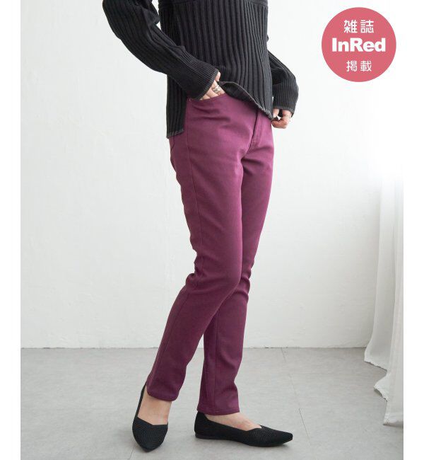 ikka「ボンディングスキニーパンツ」|その他|ワイン