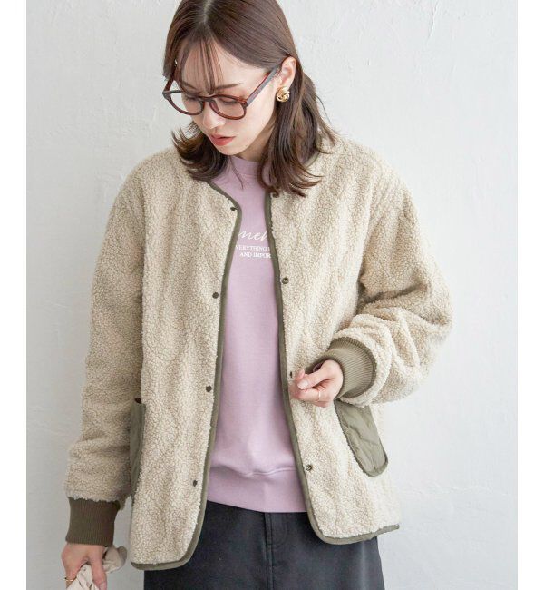 ikka「キルトボアリバーシブルブルゾン」|ブルゾン・スタジャン|