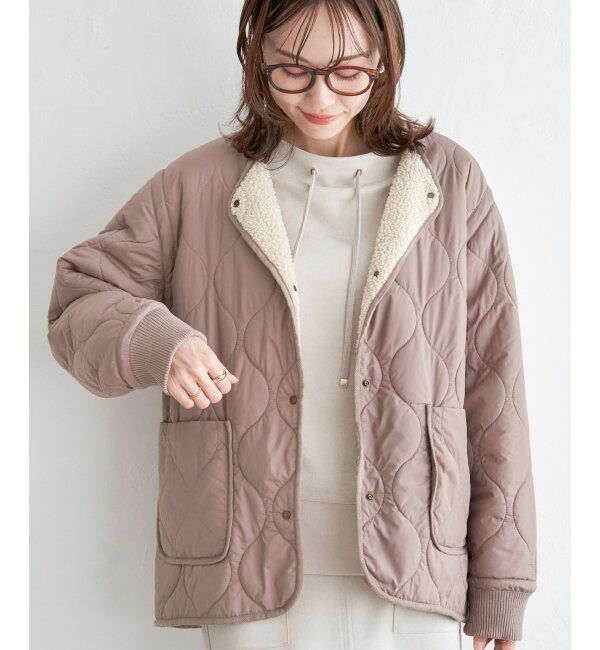 ikka「キルトボアリバーシブルブルゾン」|ブルゾン・スタジャン|