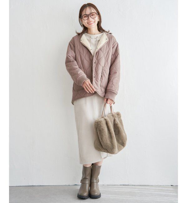 ikka「キルトボアリバーシブルブルゾン」|ブルゾン・スタジャン|