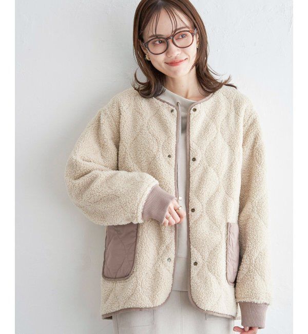 ikka「キルトボアリバーシブルブルゾン」|ブルゾン・スタジャン|