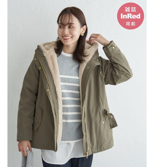 ikka「ライナー付き3WAYマウンテンパーカー」|ブルゾン・スタジャン|カーキ