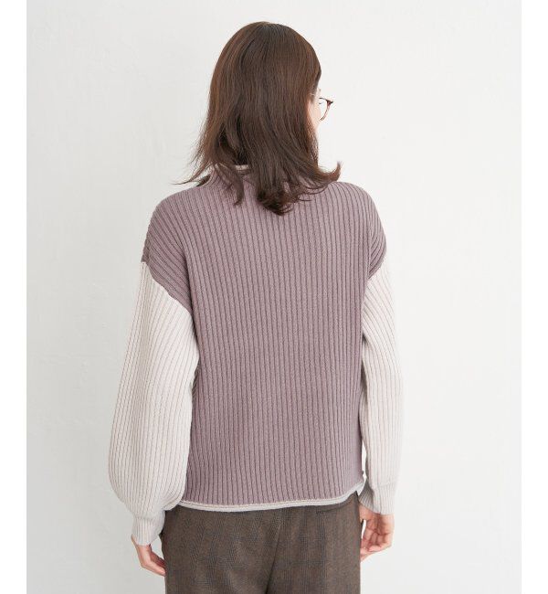 ikka「配色ワイドリブニットプルオーバー」|プルオーバー|